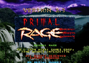 Primal Rage (version 2.0) screen shot title